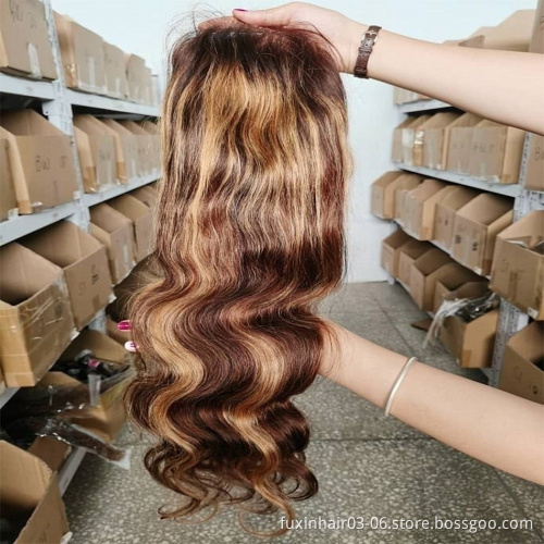 Deep Wave Highlight Lace Front Wig Full Lace Wigs 13x6 Blonde Highlights Colored Hd Lace Wig Highlighted Human Hair 1 Piece Only